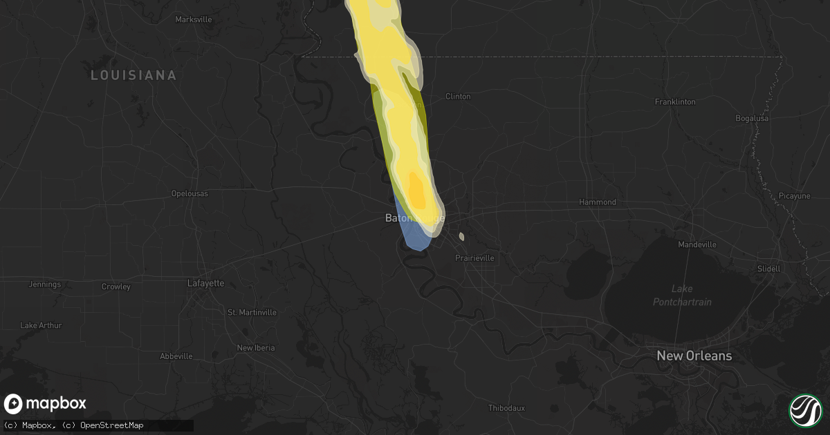 Hail map in Baton Rouge, LA on June 17, 2023
