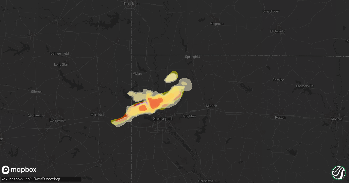 Hail map in Benton, LA on June 17, 2023