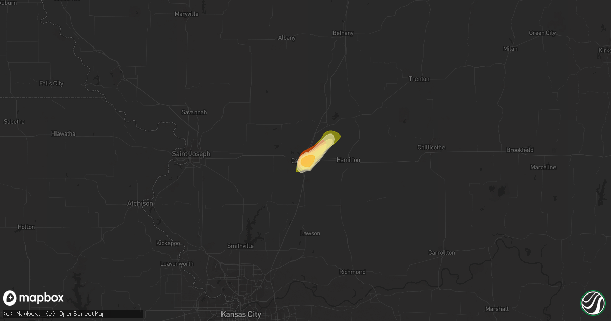 Hail map in Cameron, MO on June 17, 2023