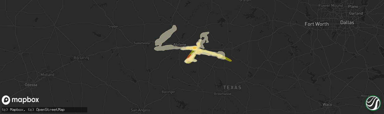 Hail map in Clyde, TX on June 17, 2023