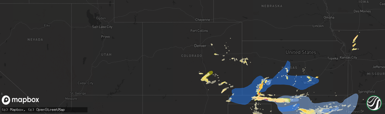 Hail map in Colorado on June 17, 2023