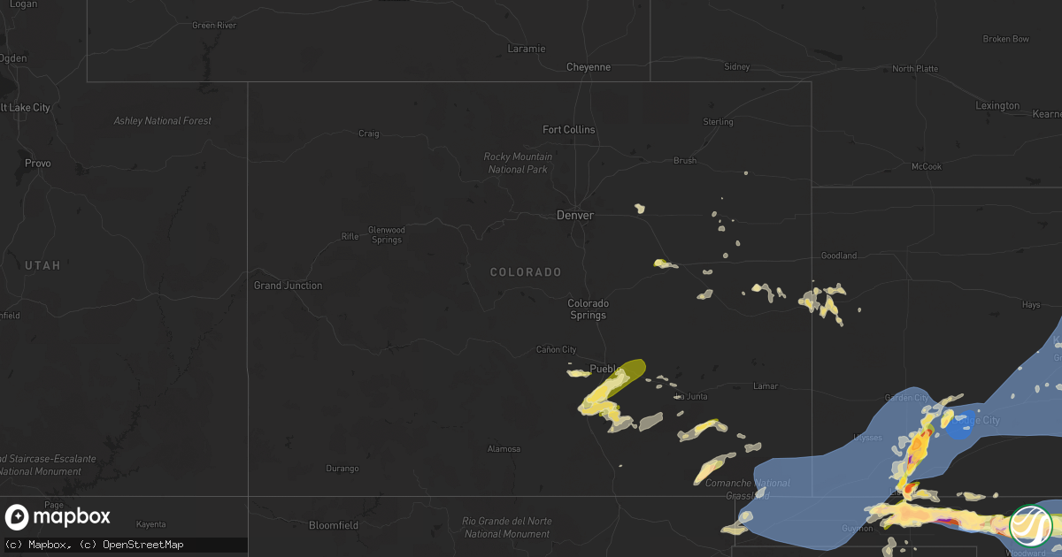 Hail map in Colorado on June 17, 2023