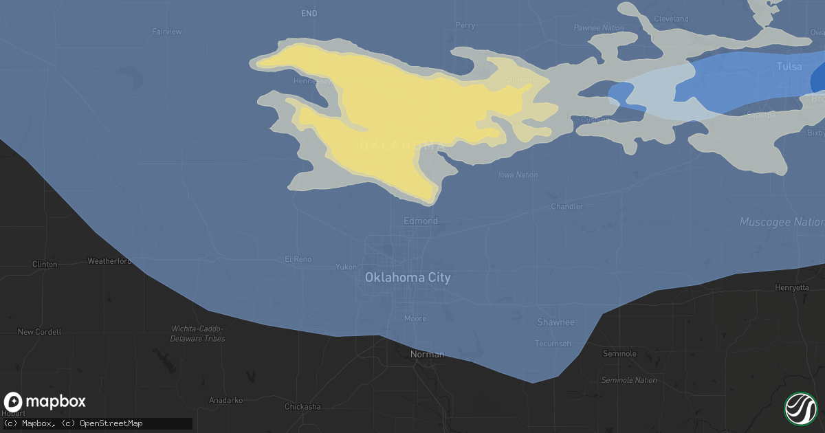 Hail map in Edmond, OK on June 17, 2023