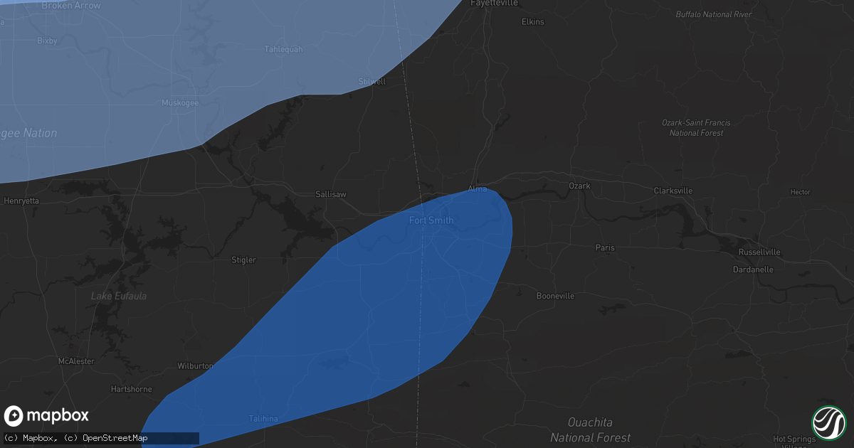 Hail map in Fort Smith, AR on June 17, 2023