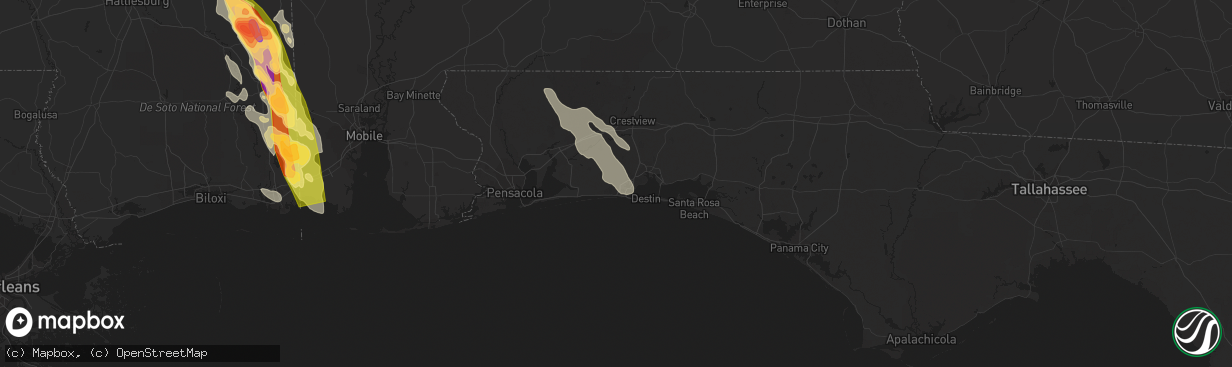 Hail map in Fort Walton Beach, FL on June 17, 2023