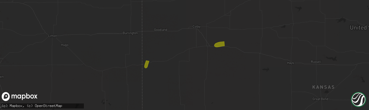 Hail map in Hoxie, KS on June 17, 2023
