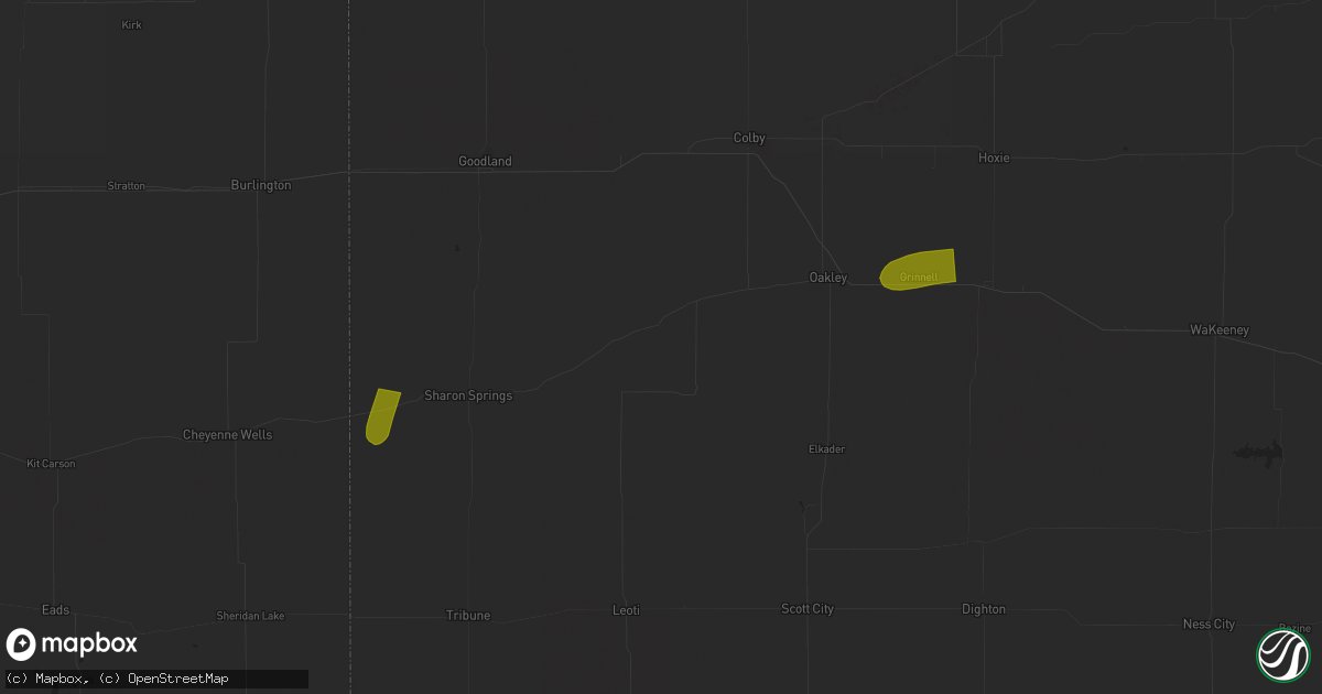Hail map in Hoxie, KS on June 17, 2023