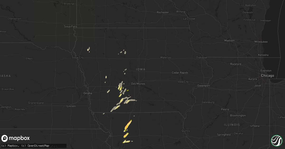 Hail map in Iowa on June 17, 2023
