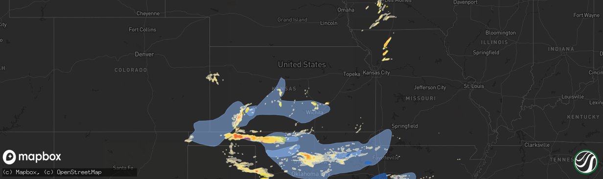 Hail map in Kansas on June 17, 2023