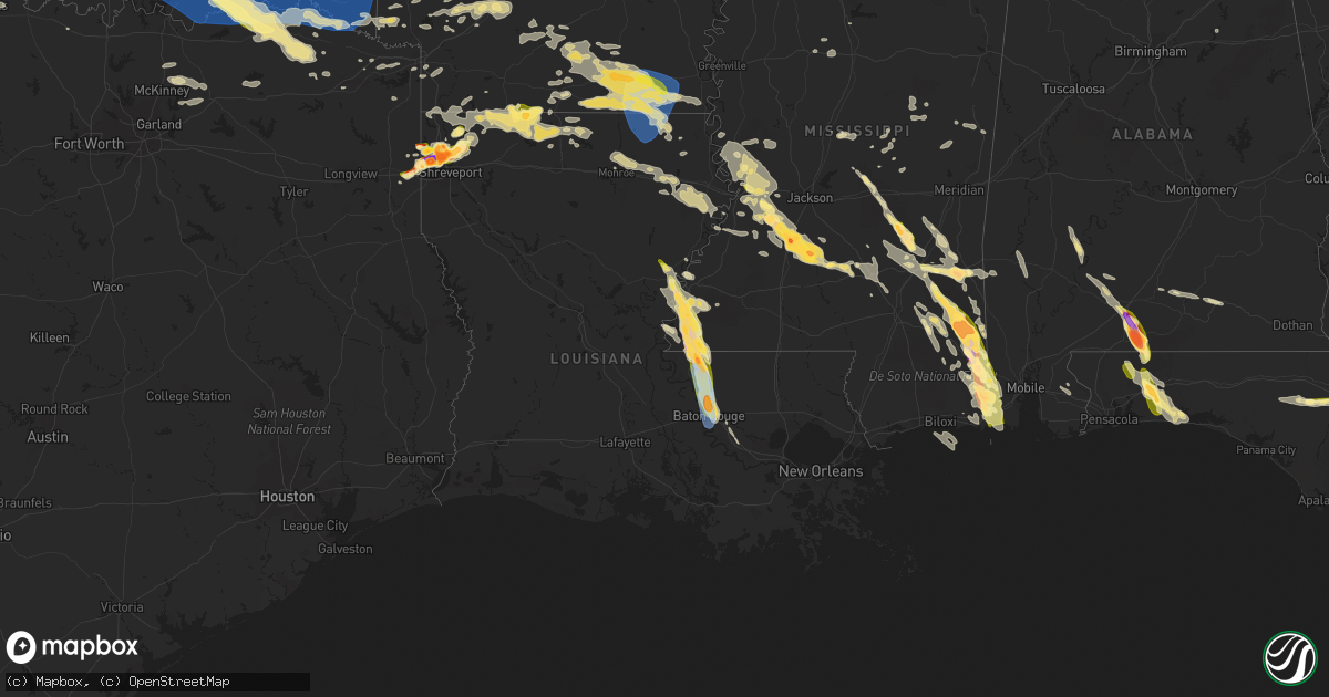 Hail map in Louisiana on June 17, 2023