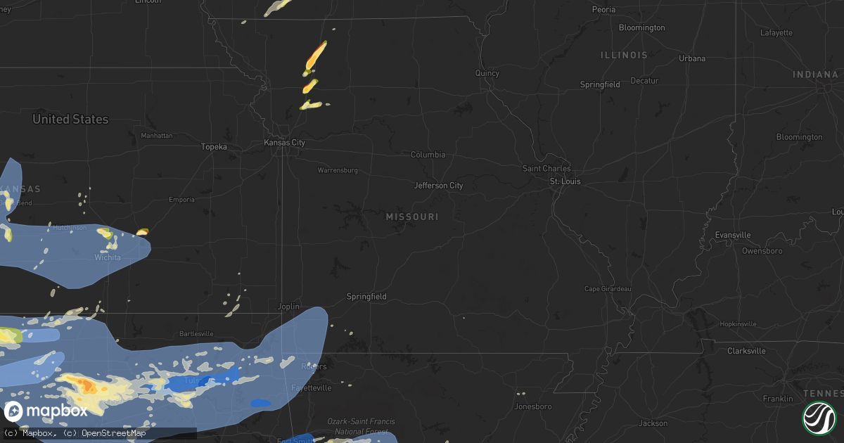 Hail map in Missouri on June 17, 2023