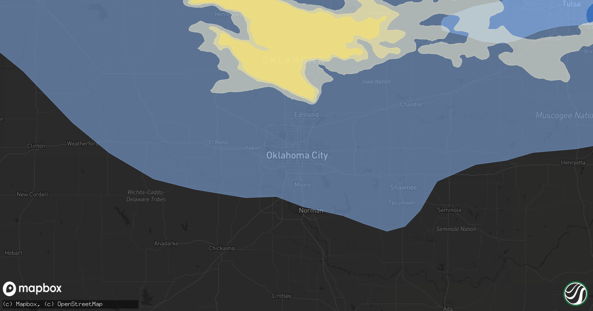 Hail map in Oklahoma City, OK on June 17, 2023