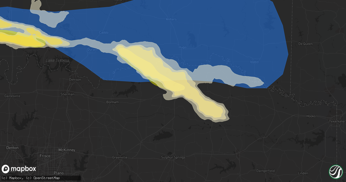 Hail map in Paris, TX on June 17, 2023