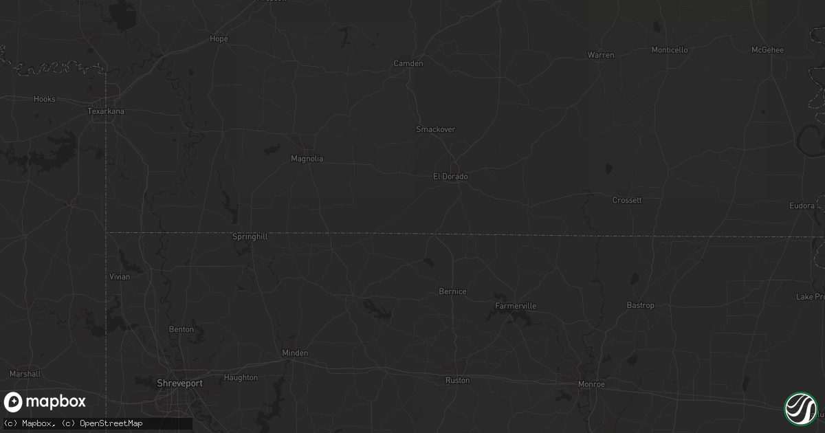 Hail map in Vidalia, LA on June 17, 2023