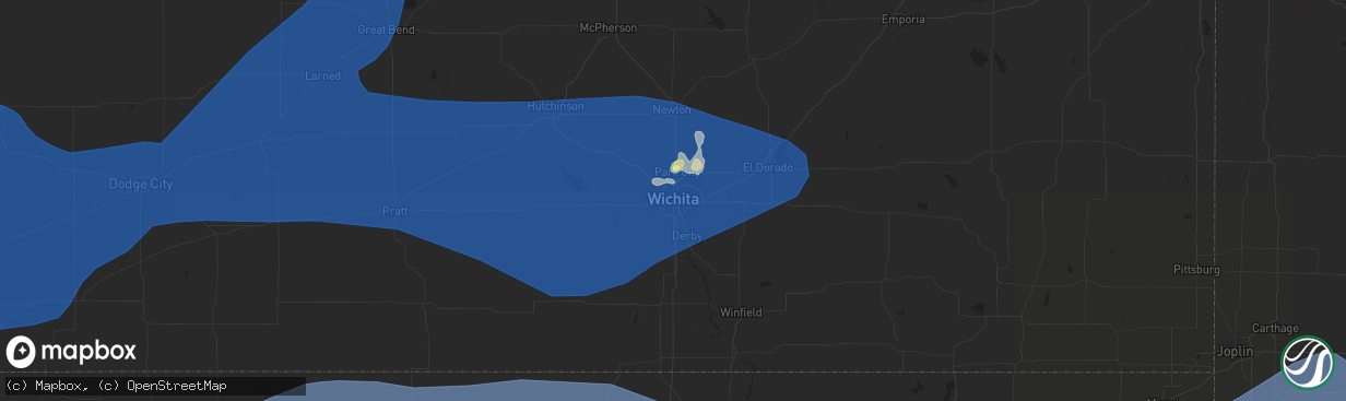 Hail map in Wichita, KS on June 17, 2023