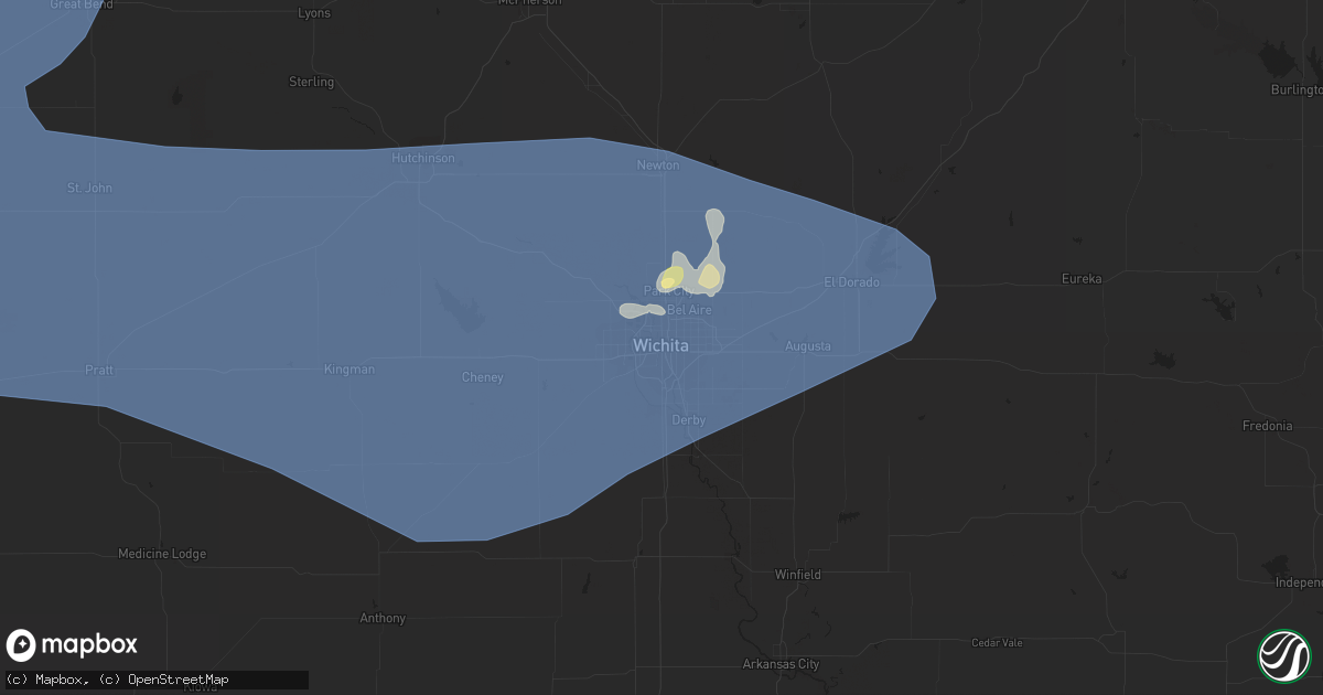 Hail map in Wichita, KS on June 17, 2023