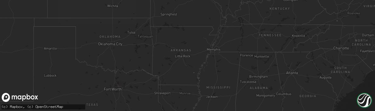 Hail map in Arkansas on June 17, 2024