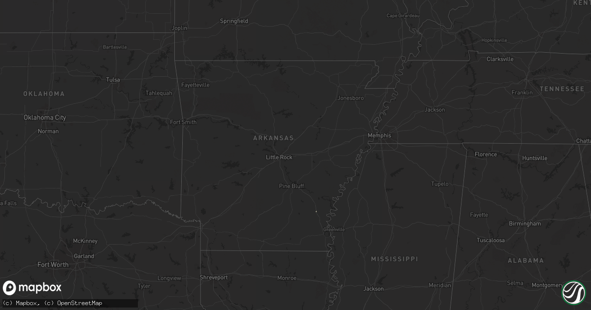 Hail map in Arkansas on June 17, 2024