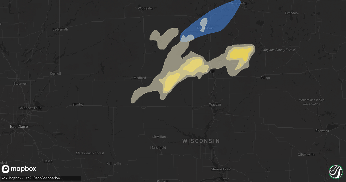 Hail map in Athens, WI on June 17, 2024