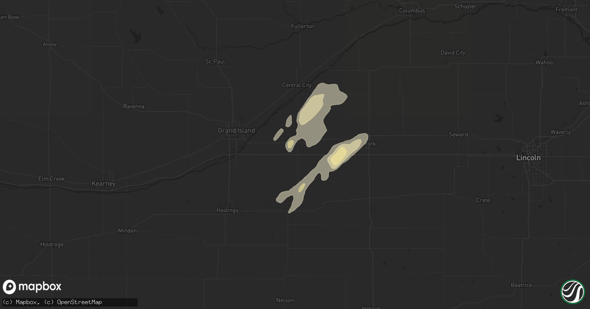 Hail map in Aurora, NE on June 17, 2024