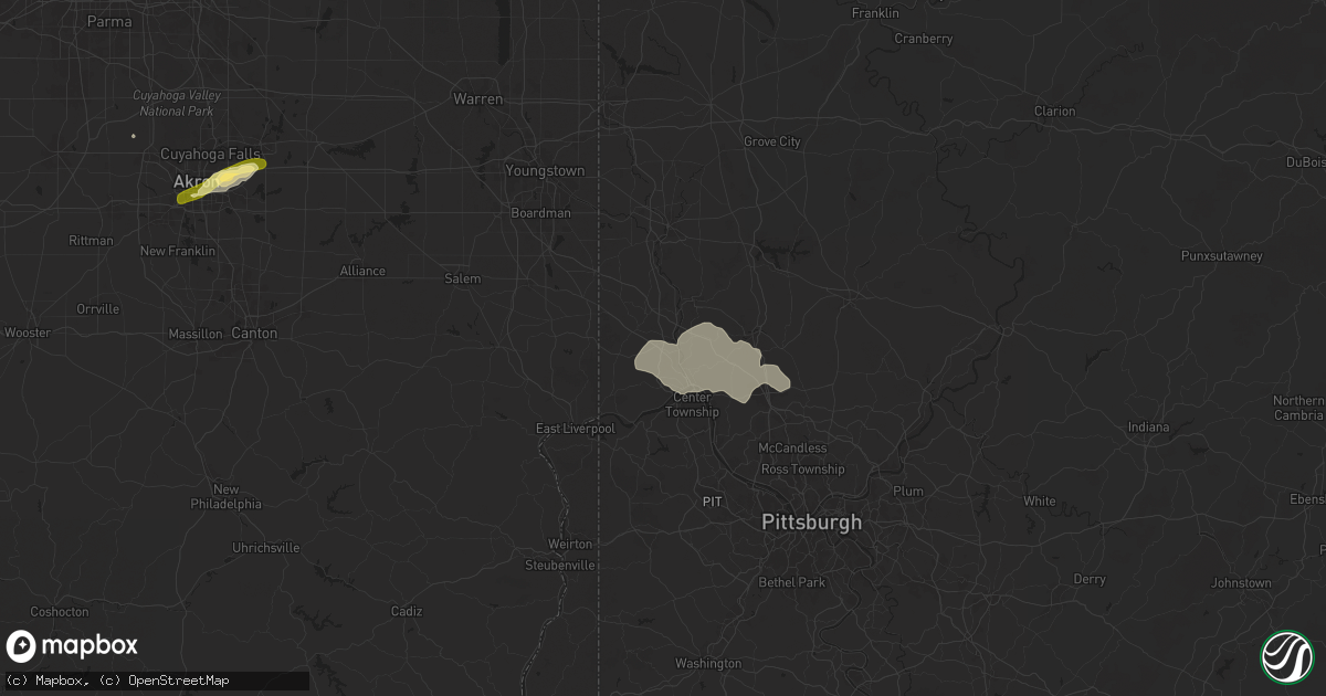 Hail map in Beaver Falls, PA on June 17, 2024