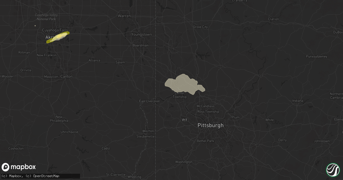 Hail map in Beaver, PA on June 17, 2024