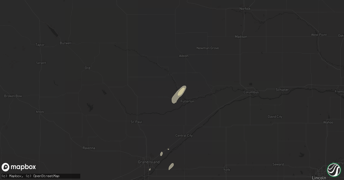 Hail map in Belgrade, NE on June 17, 2024