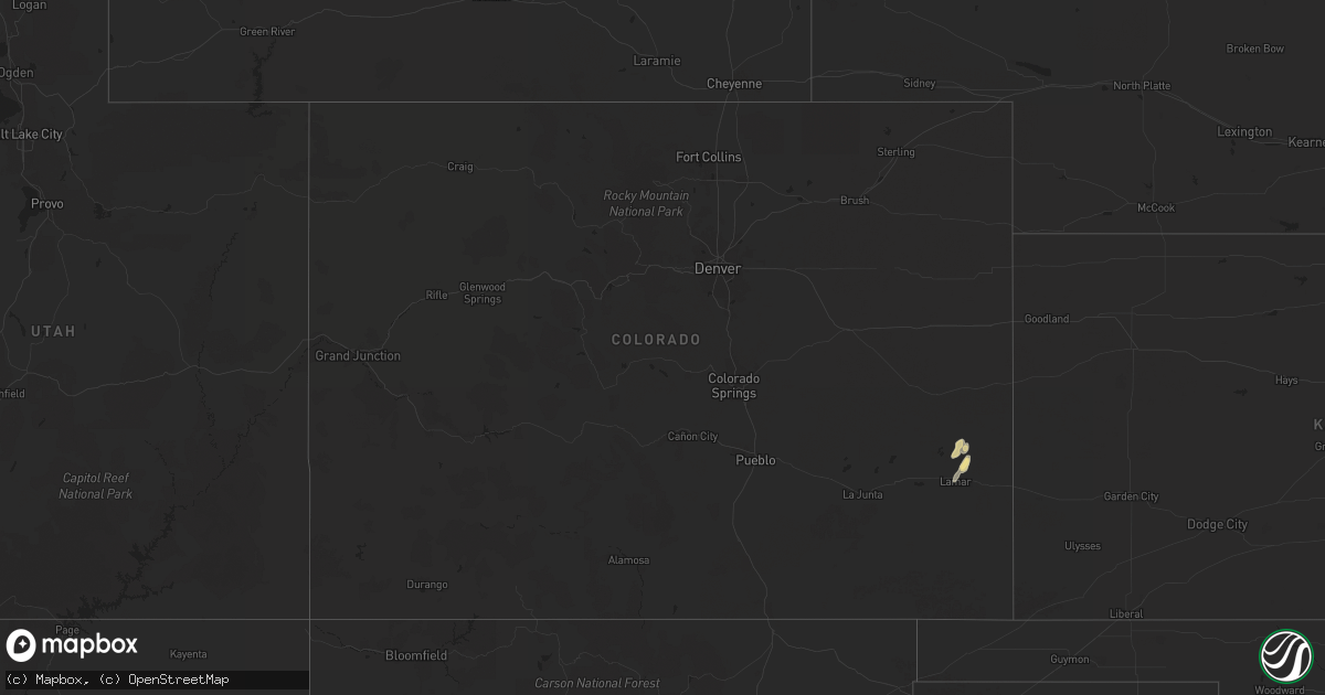 Hail map in Colorado on June 17, 2024