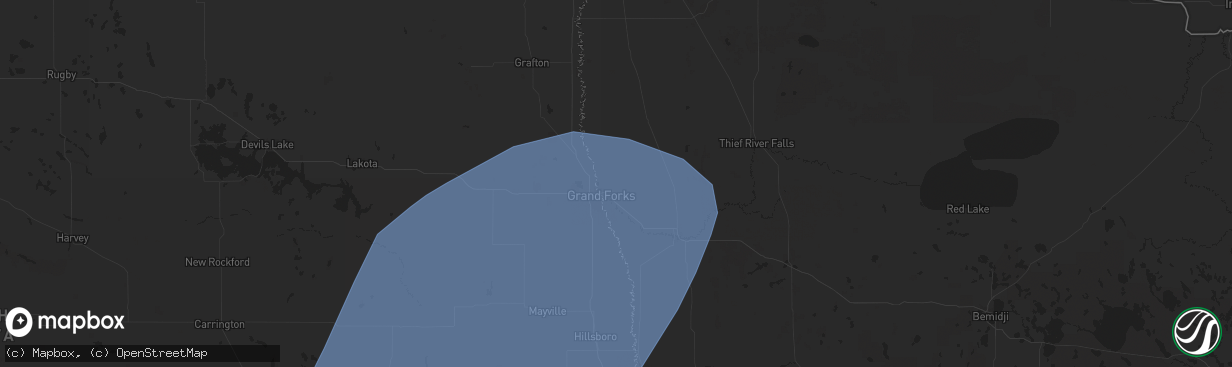 Hail map in East Grand Forks, MN on June 17, 2024