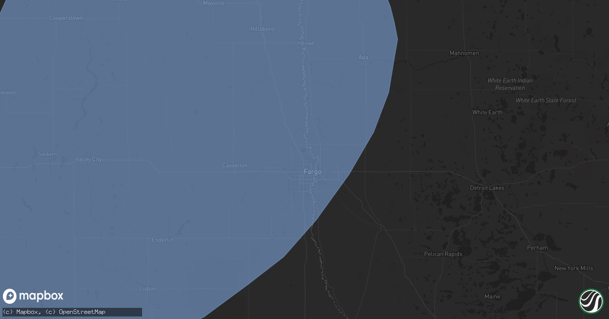 Hail map in Fargo, ND on June 17, 2024