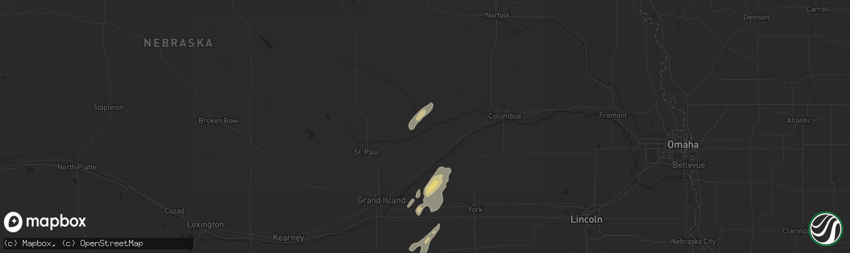 Hail map in Fullerton, NE on June 17, 2024