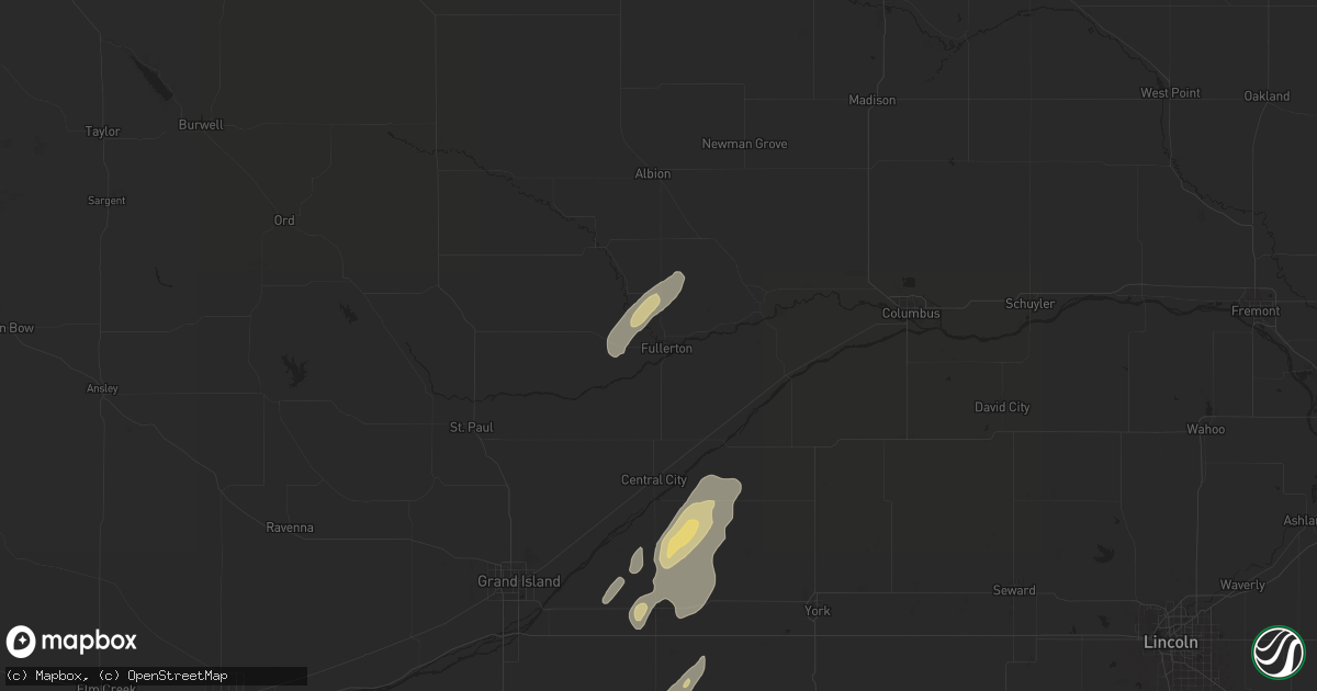 Hail map in Fullerton, NE on June 17, 2024