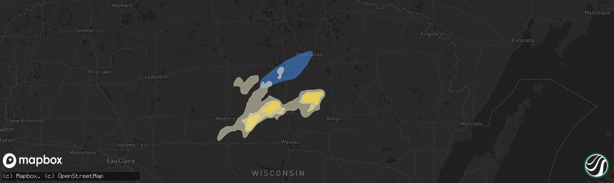 Hail map in Gleason, WI on June 17, 2024