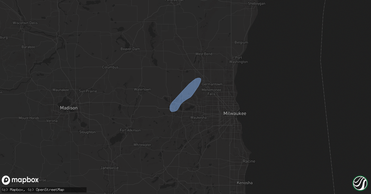 Hail map in Hartland, WI on June 17, 2024