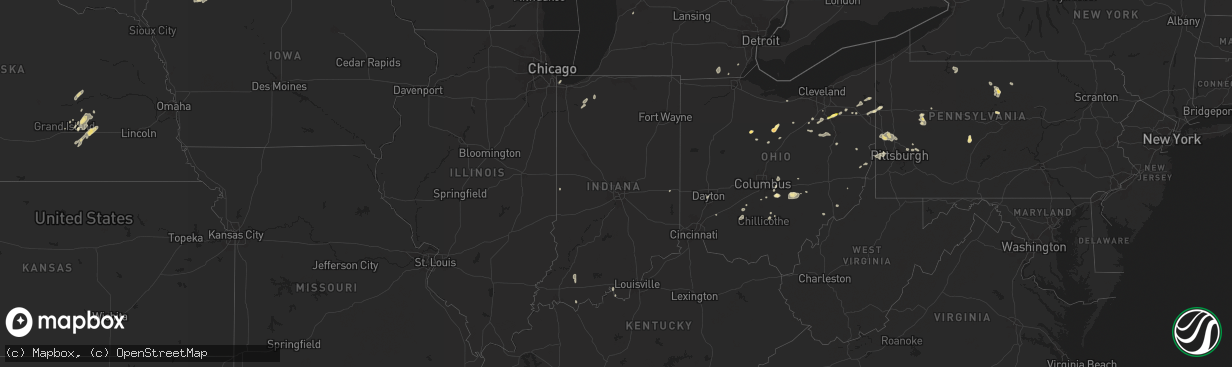 Hail map in Indiana on June 17, 2024