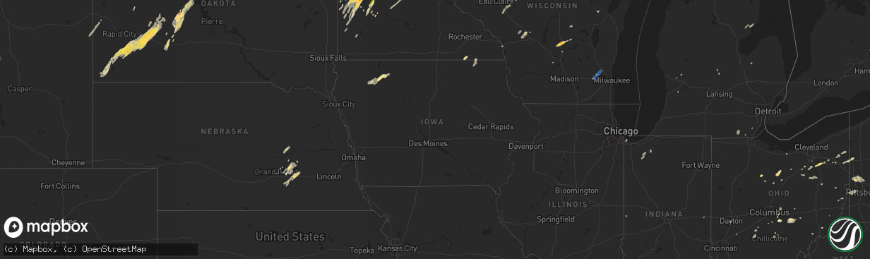 Hail map in Iowa on June 17, 2024