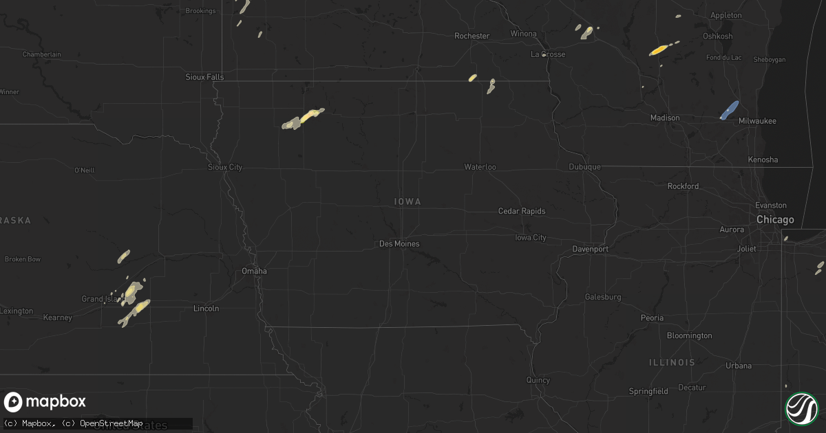 Hail map in Iowa on June 17, 2024