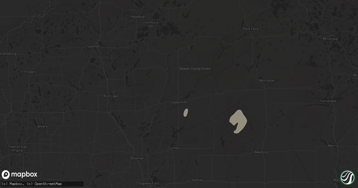 Hail map in Ladysmith, WI on June 17, 2024