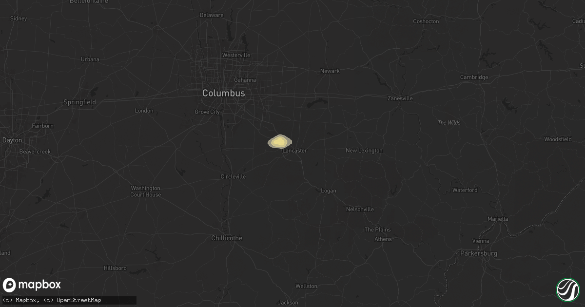 Hail map in Lancaster, OH on June 17, 2024