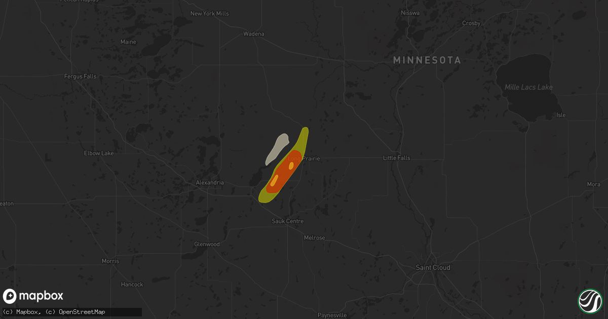 Hail map in Long Prairie, MN on June 17, 2024