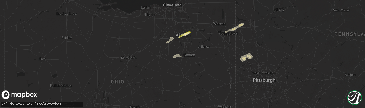 Hail map in Massillon, OH on June 17, 2024