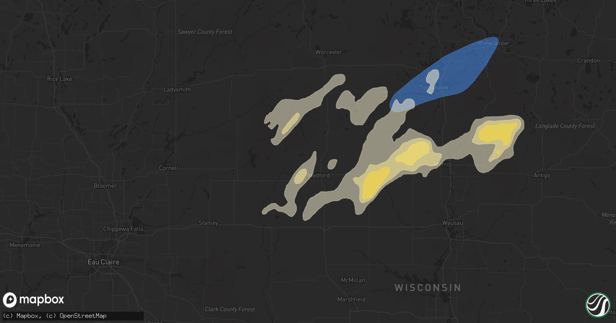 Hail map in Medford, WI on June 17, 2024