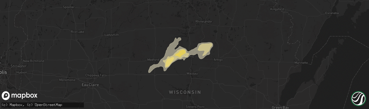 Hail map in Merrill, WI on June 17, 2024