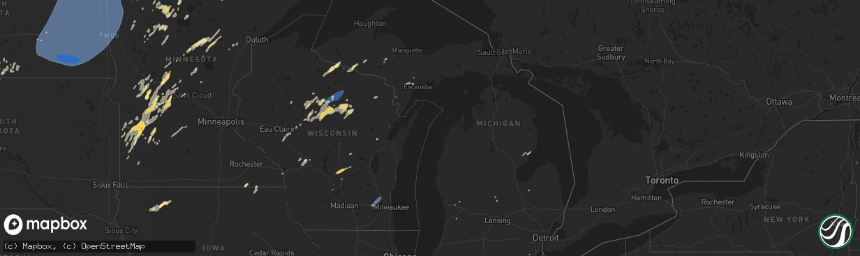 Hail map in Michigan on June 17, 2024
