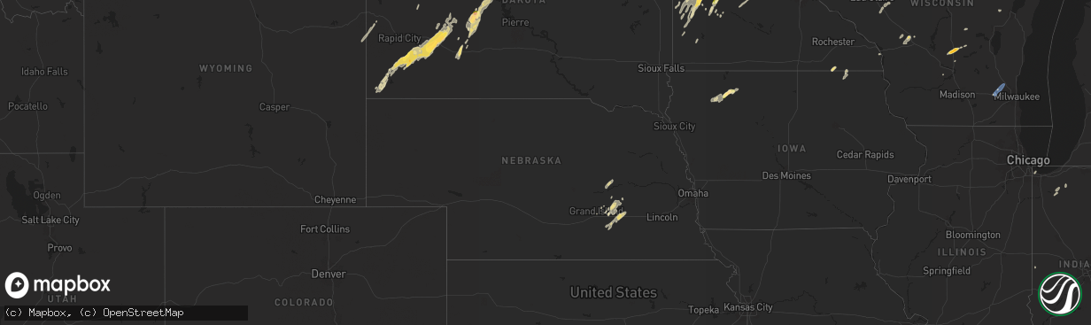 Hail map in Nebraska on June 17, 2024