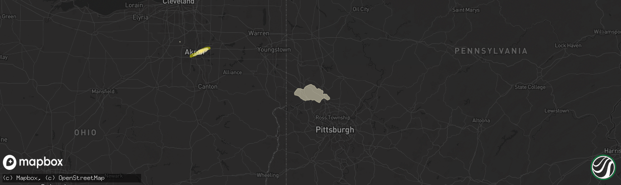 Hail map in New Brighton, PA on June 17, 2024
