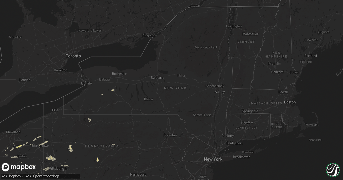 Hail map in New York on June 17, 2024