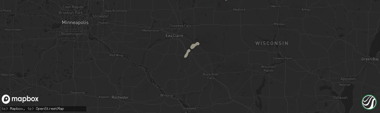 Hail map in Osseo, WI on June 17, 2024
