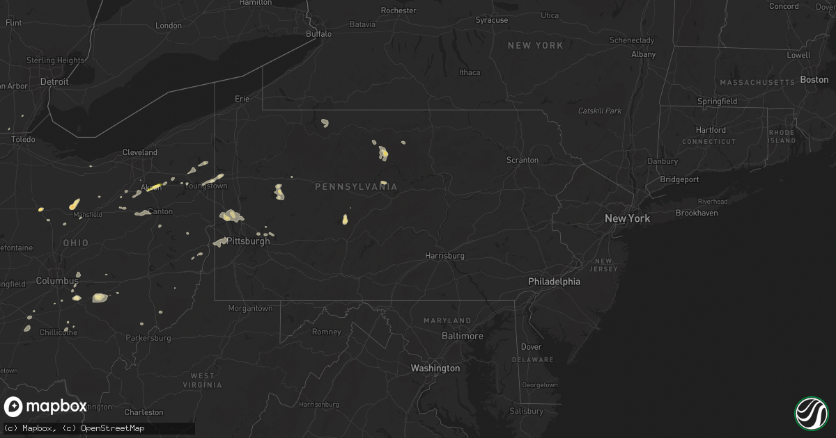 Hail map in Pennsylvania on June 17, 2024