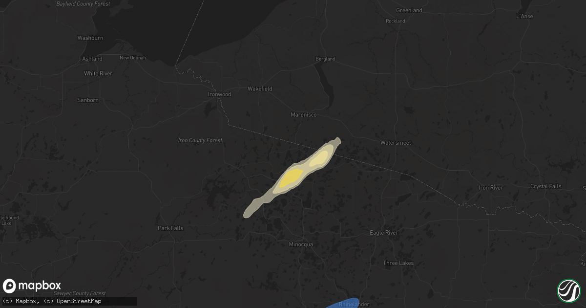 Hail map in Presque Isle, WI on June 17, 2024